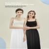 Girstunm 2 Pcs Women's Half Slips for Under Dresses Satin Skirt Extenders Anti-Static Petticoat Cosplay Underskirt 27'' Black & Champagne Medium view 4