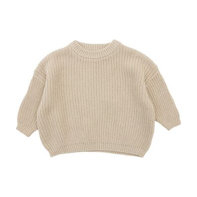 0 to 5YCute T Shirt Little Girls Solid Knit Sweater Infant Boy Cotton Long Sleeve Pullover Tops Fall Spring Coffee
