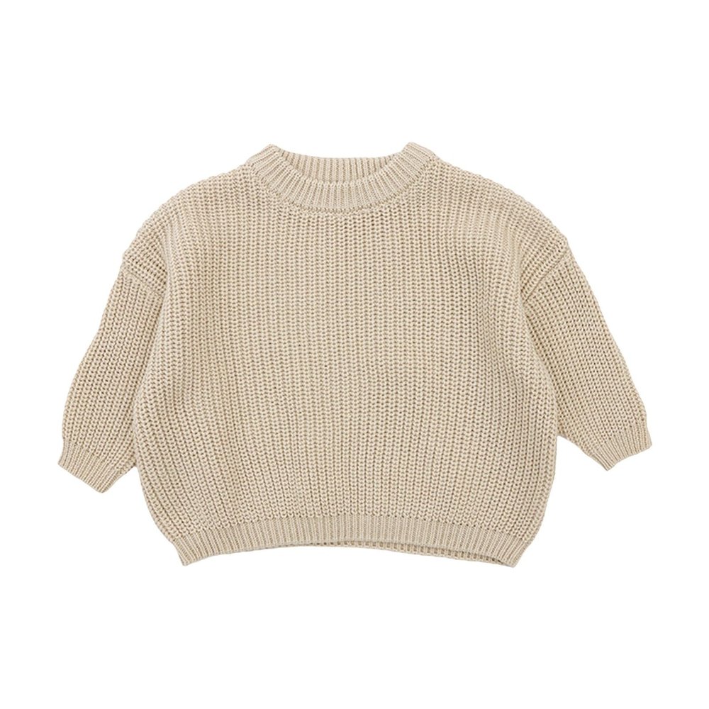 0 to 5YCute T Shirt Little Girls Solid Knit Sweater Infant Boy Cotton Long Sleeve Pullover Tops Fall Spring Coffee