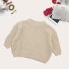 0 to 5YCute T Shirt Little Girls Solid Knit Sweater Infant Boy Cotton Long Sleeve Pullover Tops Fall Spring Coffee view 2