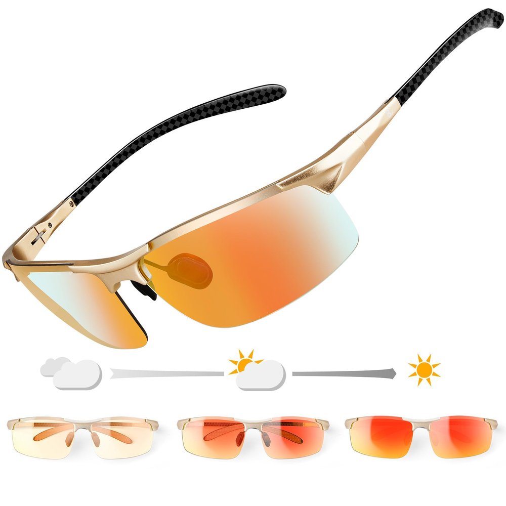 BIRCEN Polarized Carbon-Fiber Sunglasses for Men: Ultralight UV Protection Sun Glasses for Outdoor Sports Fishing Golf Hiking