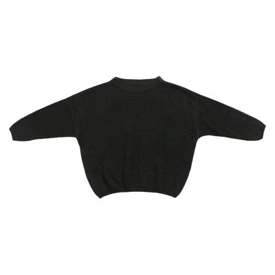 0 to 5YCute T Shirt Little Girls Solid Knit Sweater Infant Boy Cotton Long Sleeve Pullover Tops Fall Spring Black