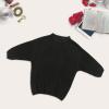 0 to 5YCute T Shirt Little Girls Solid Knit Sweater Infant Boy Cotton Long Sleeve Pullover Tops Fall Spring Black view 2