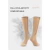Allendo 3 Pairs Wide Calf Compression Socks for Women & Men Support Socks for Running, Sports, Travel, Flight, Nurse (Brown), Medium view 3