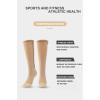 Allendo 3 Pairs Wide Calf Compression Socks for Women & Men Support Socks for Running, Sports, Travel, Flight, Nurse (Brown), Medium view 4
