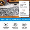 OCEANBROAD Self-Adhesive Camouflage Boat Flooring Sheet 48''x16.8' Faux Teak EVA Foam Marine Non-Slip Pad Camo Decking for MotorBoats Yacht Helm Pad Jon Boat Floor, Camouflage Black view 4