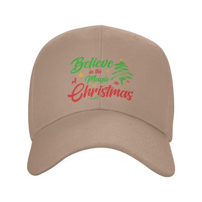 Believe in The Magic of Christmas Christmas Baseball Caps for Men Women Hat Adjustable Cap Trucker Hats Dad Cap Natural