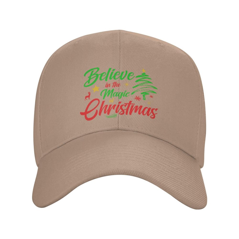 Believe in The Magic of Christmas Christmas Baseball Caps for Men Women Hat Adjustable Cap Trucker Hats Dad Cap Natural