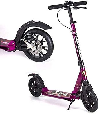 Scooters Kick Scooter for Adults Kids Adult Kick Scooters with Disc Brakes Foldable Commuter Scooters with Big Wheels Birthday Gifts for Adults/Teens/Kids Non-Electric Up to 150kg (Purple)
