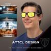 ATTCL HD Night Driving Glasses for Men - Anti Glare Yellow Lens, Clear Vision Reduces Headlight Glare Yellow Sunglasses 2238 view 3