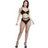 AWODUPH Fishnet Stockings for Women Sexy Women's Fishnet Stockings Lingerie Tights Bodysuit black-Medium-Grid view 3