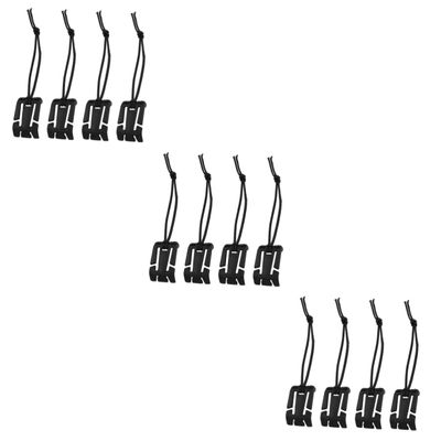 BESPORTBLE 12pcs Buckle Clips with Elastic String for Backpack Webbing Strap Management Tool for Outdoor Gear and Equipment Organization Black