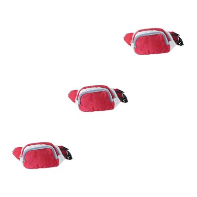 BESPORTBLE 3pcs Fashionable Waist Bag for Men and Women Portable Chest Pack Oxford Cloth Fanny Pack for Outdoor Sports Hiking Travel and Beach Activities Red