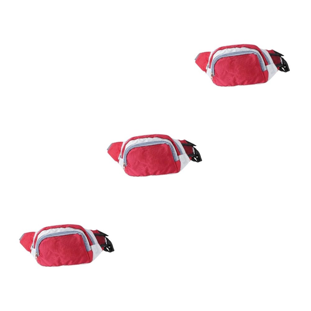 BESPORTBLE 3pcs Fashionable Waist Bag for Men and Women Portable Chest Pack Oxford Cloth Fanny Pack for Outdoor Sports Hiking Travel and Beach Activities Red