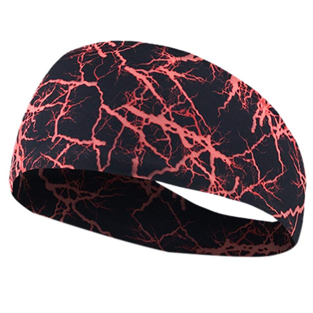YOLAI Unisex Hair Head Band Non-Slip Premium Stretchy Head Bands for Women Men Sports Yoga Running (Red, One Size)