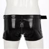 Freebily Men's Wet Look Latex PVC Leather Shorts Zipper Crotch Boxer Brief Clubwear Hot Pants Black Medium view 2