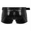 Freebily Men's Wet Look Latex PVC Leather Shorts Zipper Crotch Boxer Brief Clubwear Hot Pants Black Medium view 3