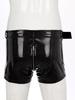 Freebily Men's Wet Look Latex PVC Leather Shorts Zipper Crotch Boxer Brief Clubwear Hot Pants Black Large view 2