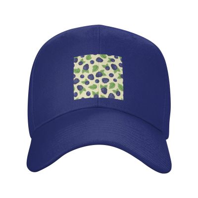 BlackBerry and Blueberry Seamless Pattern Baseball Caps for Men Women Hat Adjustable Cap Trucker Hats Dad Cap