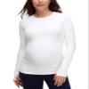 CRZ YOGA Butterluxe Maternity Crewneck Long Sleeve Shirts - Athletic Yoga Casual Pregnancy Womens Tee Tops Basic Layer Soft White X-Large