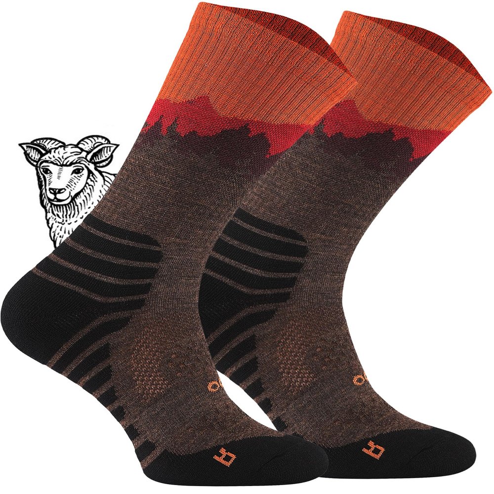 TODO 55% Merino Wool Hiking Socks - Durable, Breathable, Thermal - all Outdoor Activities (Falcon Desert Sun, 39)