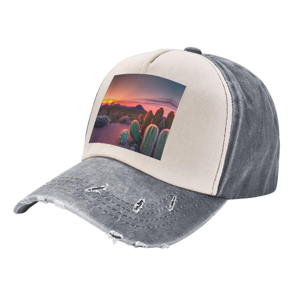 ZISHAK Cactus Desert Sunset Unisex Baseball Cap and Fishing Hat,Perfect Accessory for Outdoor Activities and Sports