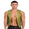 JEYPINMI Men's Sequins Waistcoat Jazz Disco Dance Costume Party Club Festival Club Vest Tops Gold XX-Large view 2