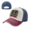 Christmas Tree Unisex Adjustable and Breathable Sporty Denim Hat,Stylish Baseball Cap for Outdoor Activities view 2