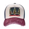 Christmas Tree Unisex Adjustable and Breathable Sporty Denim Hat,Stylish Baseball Cap for Outdoor Activities view 3