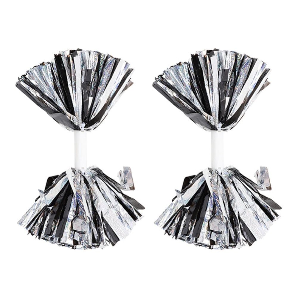 GANAZONO 2pcs Metallic Cheerleader Pom Poms Handle for Sports Events Dance Performances and Parties Dynamic Outdoor Cheer Props for Fans and Teams Suitable for Ages