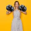 GANAZONO 2pcs Metallic Cheerleader Pom Poms Handle for Sports Events Dance Performances and Parties Dynamic Outdoor Cheer Props for Fans and Teams Suitable for Ages view 2