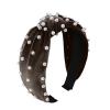 YOLAI Pearl Knotted Headband Women Hairband Elegant Wide Top Knot Headbands Fashion Ladies Hair Hoop (Brown, One Size) view 1