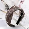 YOLAI Pearl Knotted Headband Women Hairband Elegant Wide Top Knot Headbands Fashion Ladies Hair Hoop (Brown, One Size) view 3