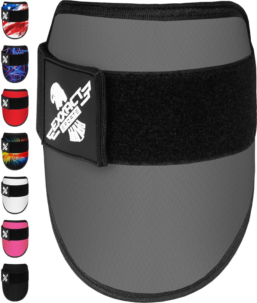 Exxact Sports Plain Baseball Elbow Guard Youth & Adult, Batters Softball Elbow Guard Baseball with Adjustable Straps - (Dark Grey, Adult)