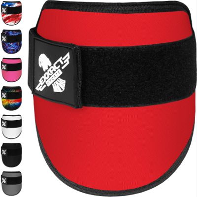 Exxact Sports Plain Baseball Elbow Guard Youth & Adult, Batters Softball Elbow Guard Baseball with Adjustable Straps - (Red, Adult)