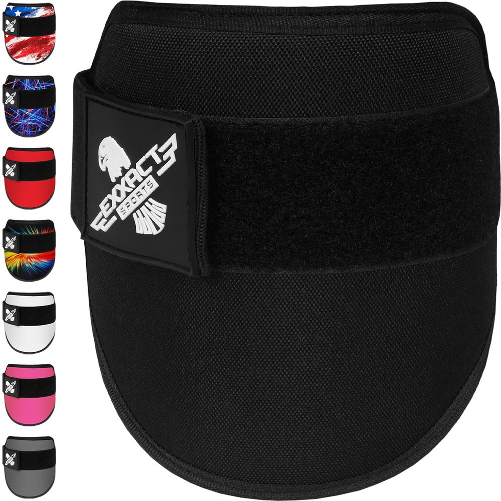 Exxact Sports Plain Baseball Elbow Guard Youth & Adult, Batters Softball Elbow Guard Baseball with Adjustable Straps - (Black, Adult)
