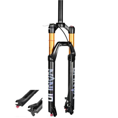 ZECHAO Disc Brake Mountain Bike Suspension Forks,Aluminum Alloy 26/27.5/29in Quick Release Stroke 120mm 1-1/8" Bike Shock Absorber Forks (Color : Straight Remote Lock, Size : 26inch)