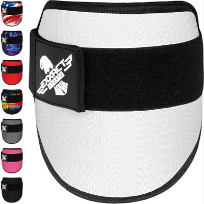 Exxact Sports Plain Baseball Elbow Guard Youth & Adult, Batters Softball Elbow Guard Baseball with Adjustable Straps - (White, Youth)
