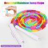 Fezog Rainbow Beaded Kids Jump Rope, Segmented Skipping Rope for Kids Adults, Tangle-Free Rope Skipping Child Jump Rope for Fitness Exercise Training (Rainbow/1Pack7FT) view 2