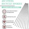 GATWOEST 36 Pcs 14G J Bend Bicycle Spokes Black Steel Bike Spokes with 36 Brass Nipples New Upgraded Cycle Spokes for MTB,Ebike,Mountain,Road City Bikes and Electric Bike 700C Wheels-151 mm view 2