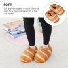 1Pair Winter Cotton Slippers for Women Creative Simulation Bread Design Soft Warm Indoor Slippers with Anti-skid Sole Comfortable Fashion Heel Wrapped for Home Use view 4