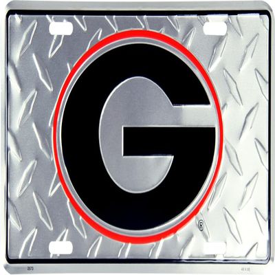 Georgia Bulldogs Diamond License Plate Sign Tag Made in The USA