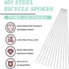 GATWOEST 36 Pcs 14G J Bend Bicycle Spokes Silver Steel Bike Spokes with 36 Brass Nipples Upgraded Cycle Spokes for MTB,Ebike,Mountain,Road City Bikes 700C Wheels - 163 mm view 2