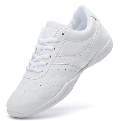 GlideMoves Cheer Shoes Women Dancing Sneakers Training Competition Comfortable Girls Cheerleading Tumbling Exercise Fitness Kids Youth Adults Little Kid Size 11.5 White 28