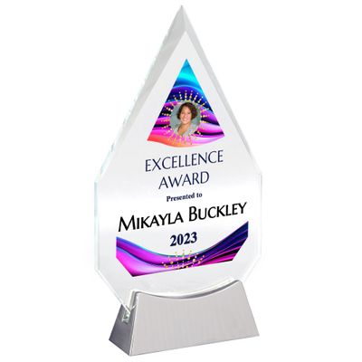 9 1/4" Personalized Glass Plaque for Awards and Trophies, Custom Award for Employee of the Month, Retirement, Leadership and Appreciation Gift N (D6)