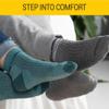 Wide Open Micro Crew Women's Socks - Merino Wool, Foliage Lightweight Everyday Wide Fit Socks for Women, Ankle Wear - Teal, Large view 3