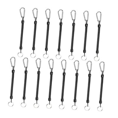 BESPORTBLE Outdoor Adventure Essential: 15pcs Retractable Ropes Keychain Ring Anti-Lost Phone Spring