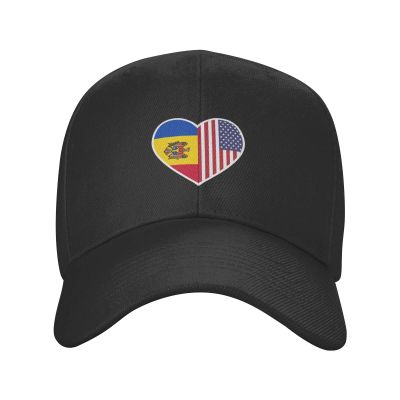 I Love America and Moldova Baseball Caps for Men Women Hat Adjustable Cap Trucker Hats Dad Cap Black