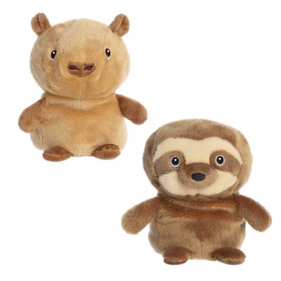 Aurora Eco-Friendly Eco Nation Reversible Eco Pairs: Capybara and Sloth Stuffed Animal - Environmental Consciousness - Recycled Materials - 6.6 Inches