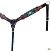 HILASON Western Leather Horse Breast Collar Floral Carve Beaded Inlay Brown view 2